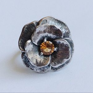 Retired James Avery Flower Citrine Ring